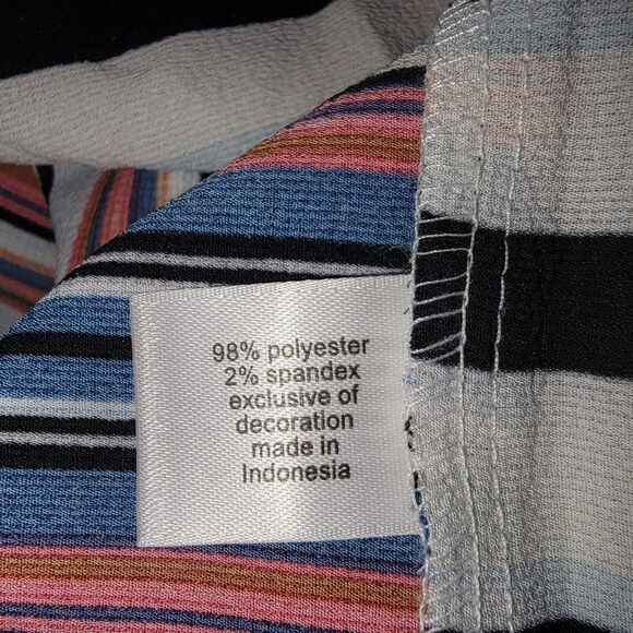 Lane Bryant long sleeve striped peplum top blouse 18/20 - Picture 8 of 8